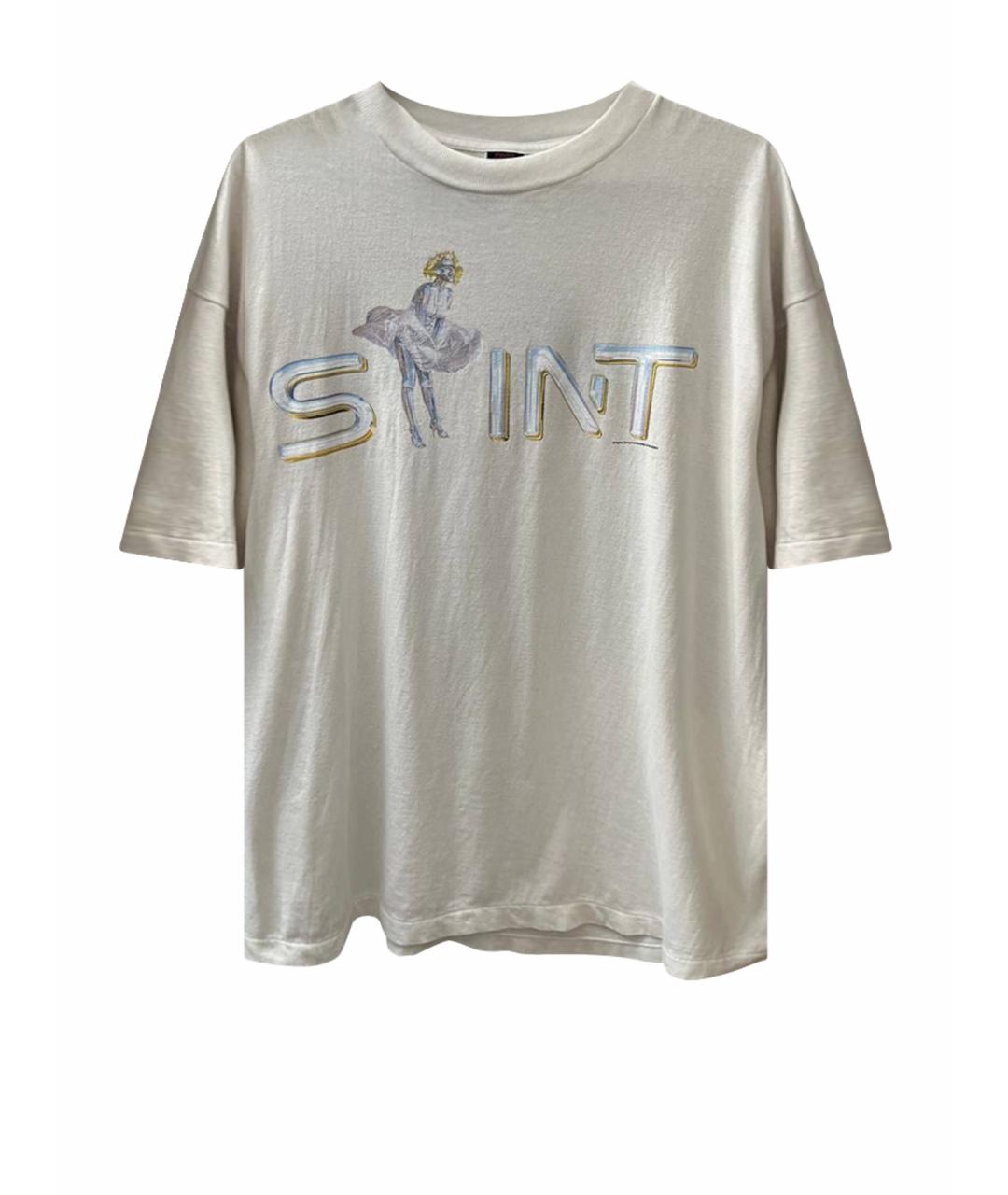 Saint Michael Белая хлопковая футболка, фото 1