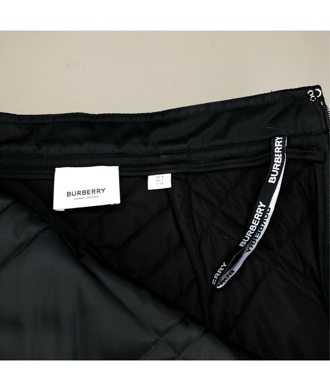 BURBERRY Черная полиэстеровая юбка мини, фото 3