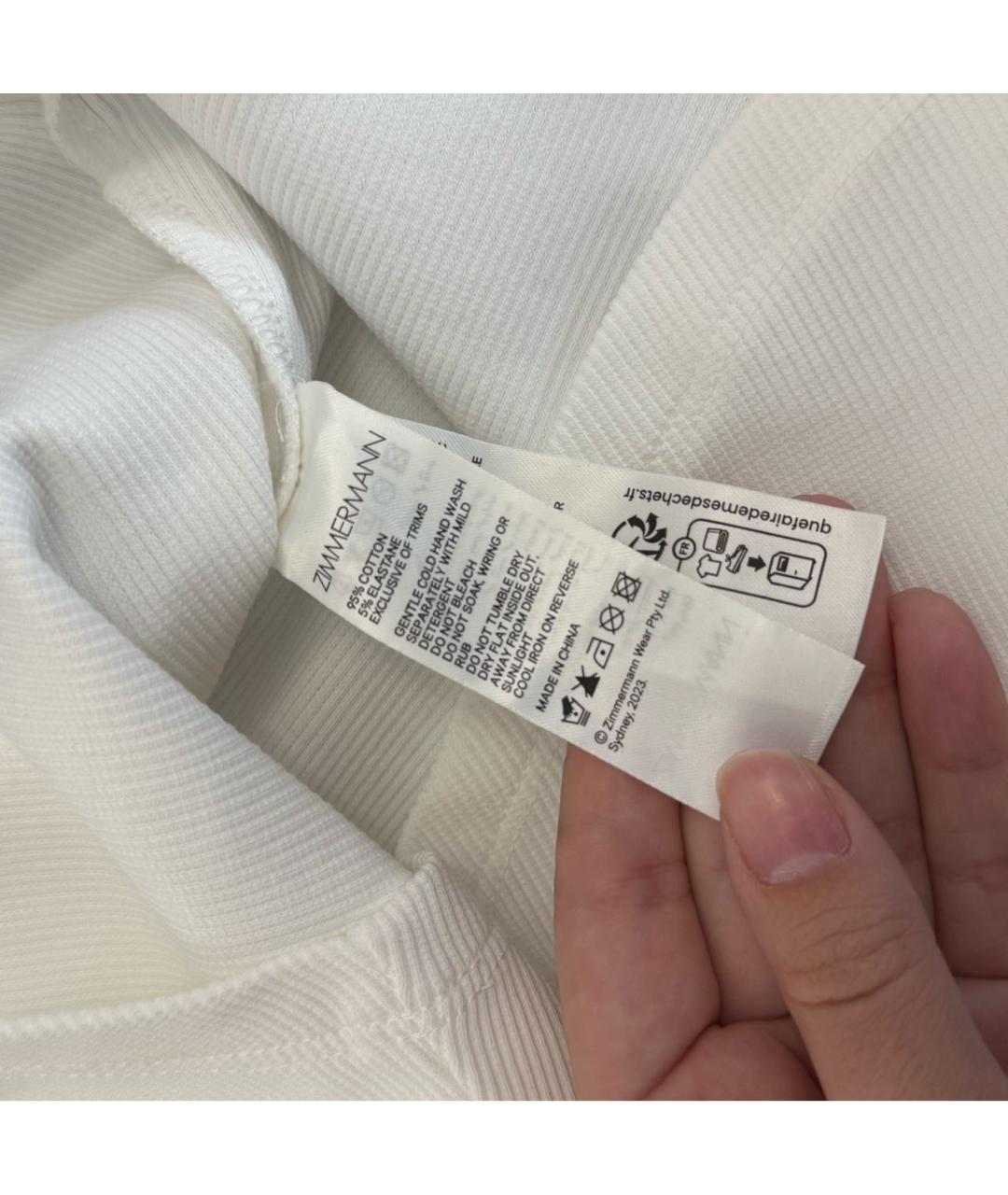 ZIMMERMANN Белая хлопко-эластановая майка, фото 4