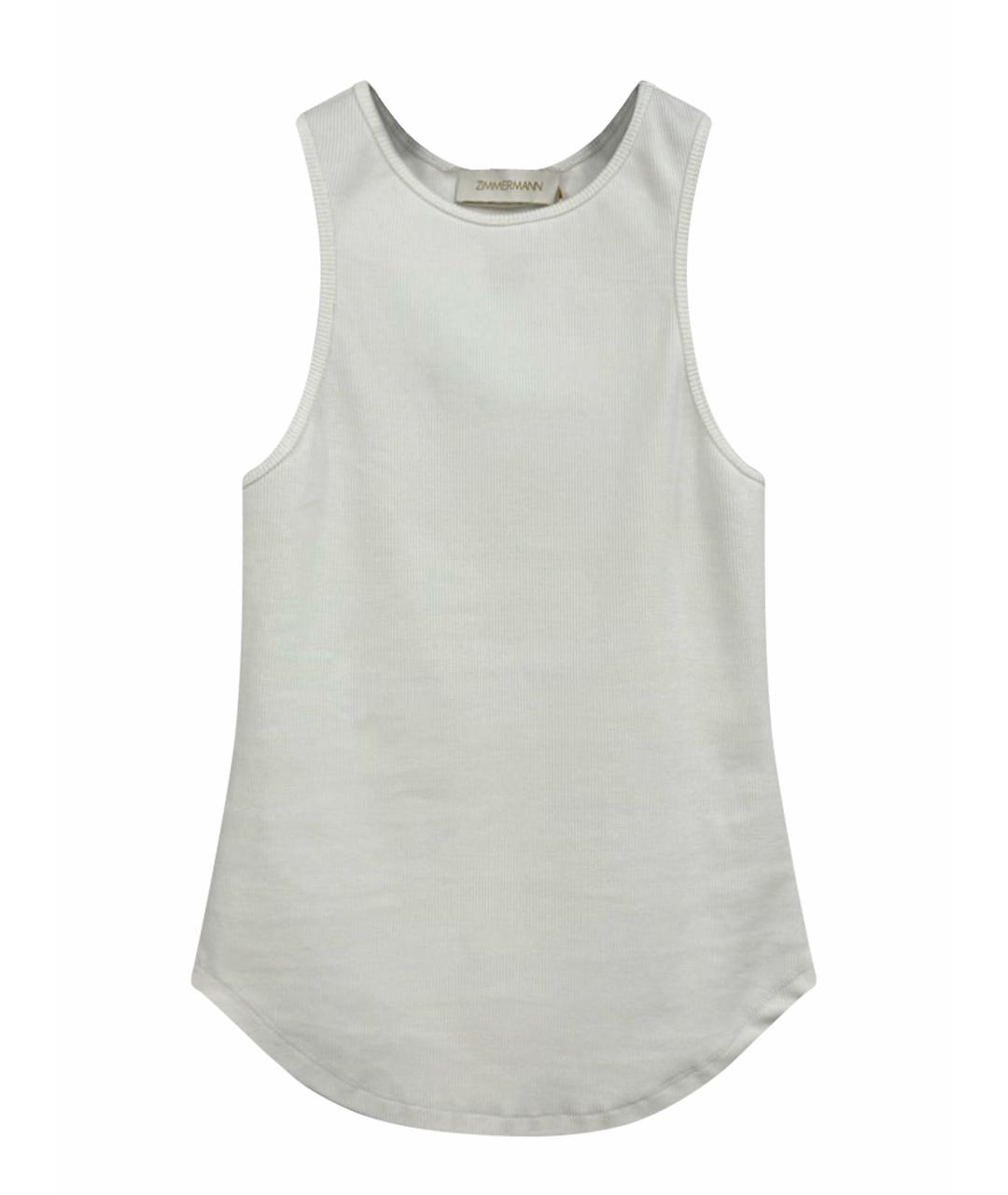 ZIMMERMANN Белая хлопко-эластановая майка, фото 1