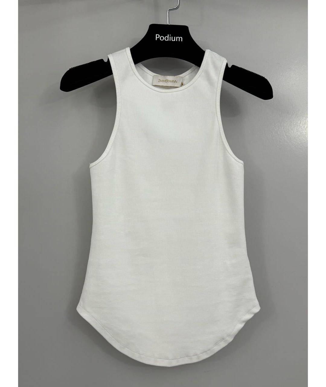 ZIMMERMANN Белая хлопко-эластановая майка, фото 5