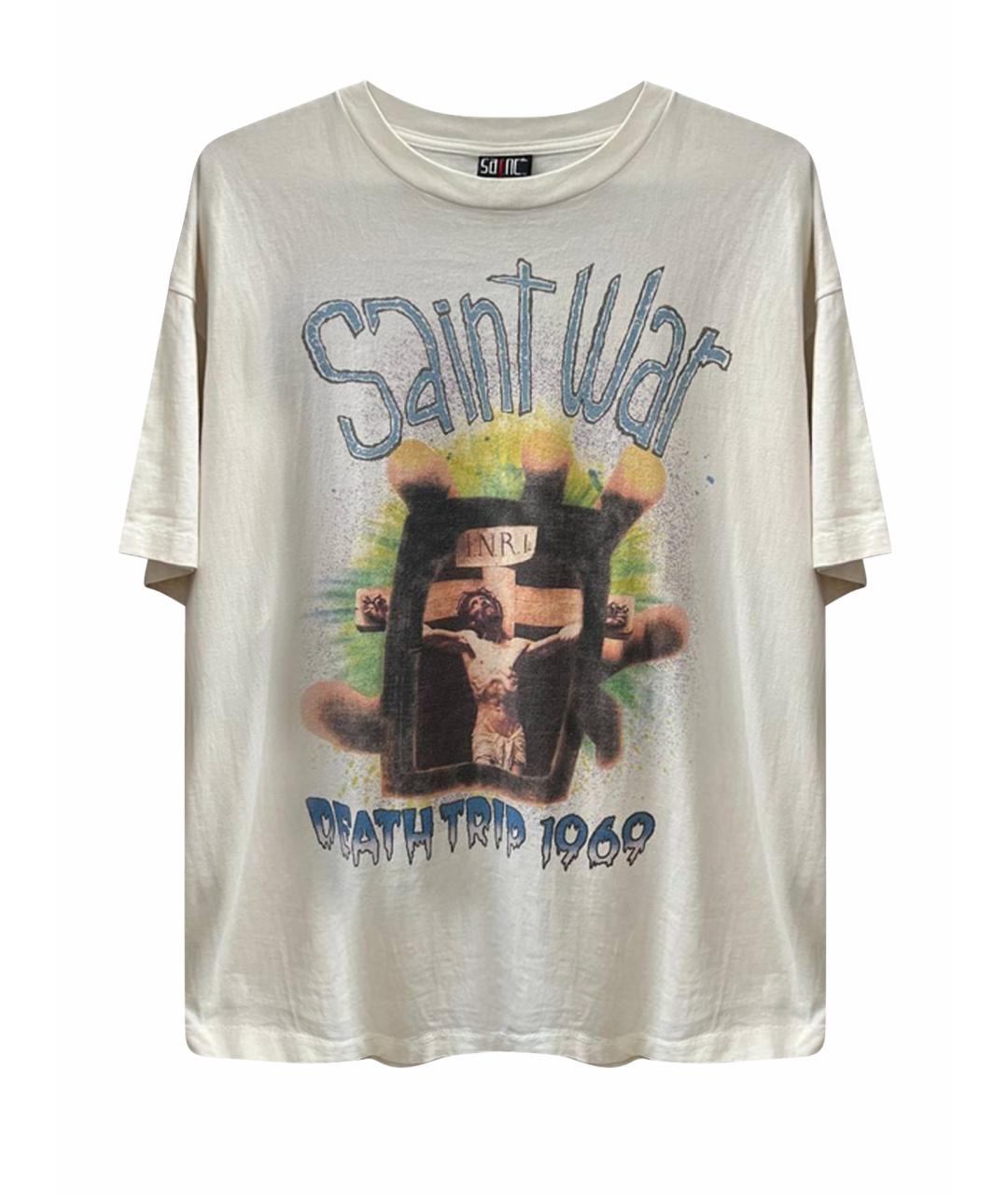 Saint Michael Белая хлопковая футболка, фото 1