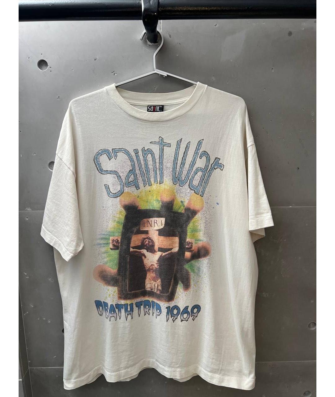 Saint Michael Белая хлопковая футболка, фото 3