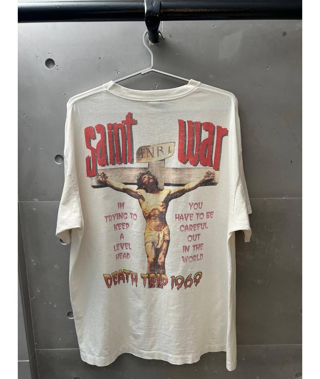 Saint Michael Белая хлопковая футболка, фото 2