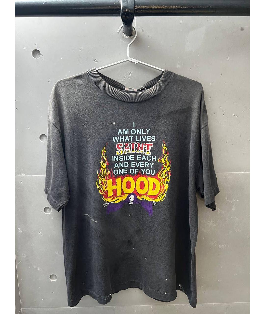 Saint Michael Антрацитовая хлопковая футболка, фото 3