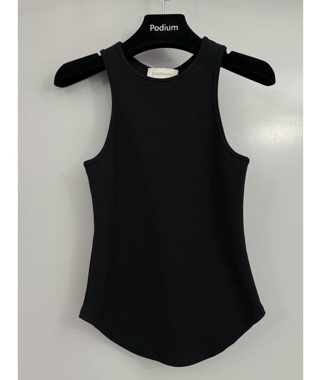 ZIMMERMANN Черная хлопко-эластановая майка, фото 5