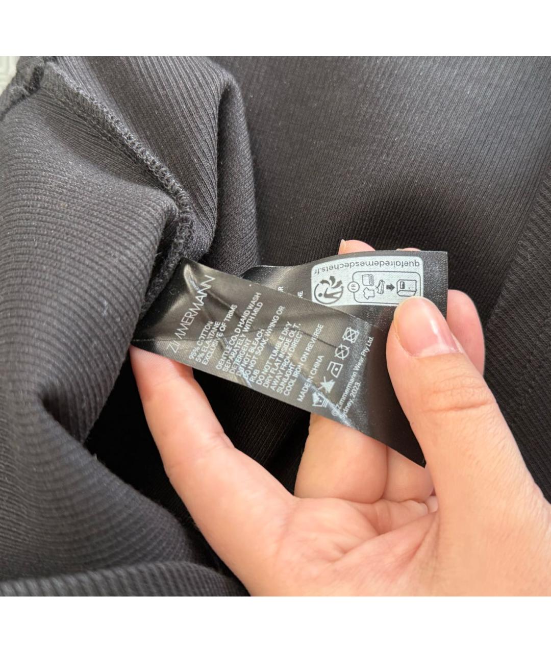 ZIMMERMANN Черная хлопко-эластановая майка, фото 4