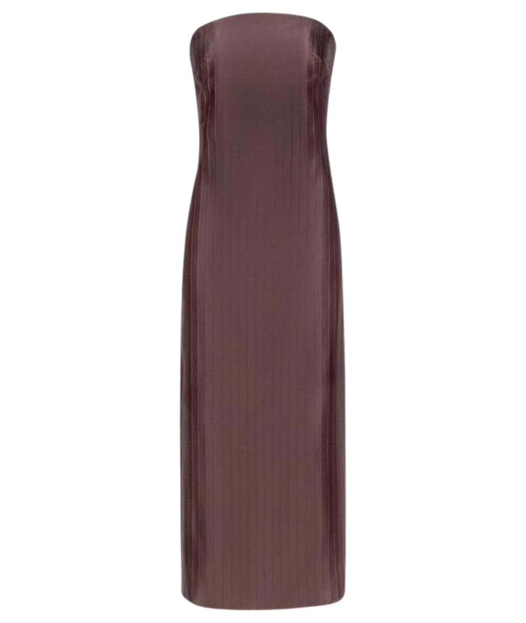 LOULOU DE SAISON Коричневое шелковое вечернее платье, фото 1