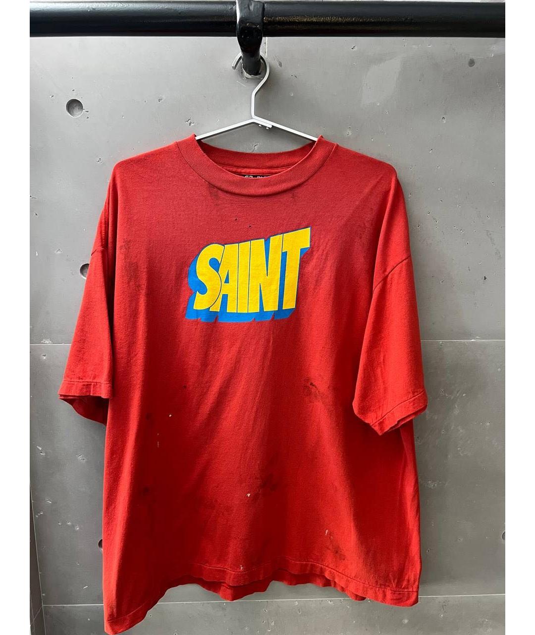 Saint Michael Красная хлопковая футболка, фото 3
