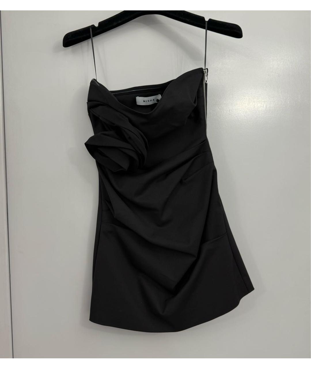 MISHA COLLECTION Черное коктейльное платье, фото 4
