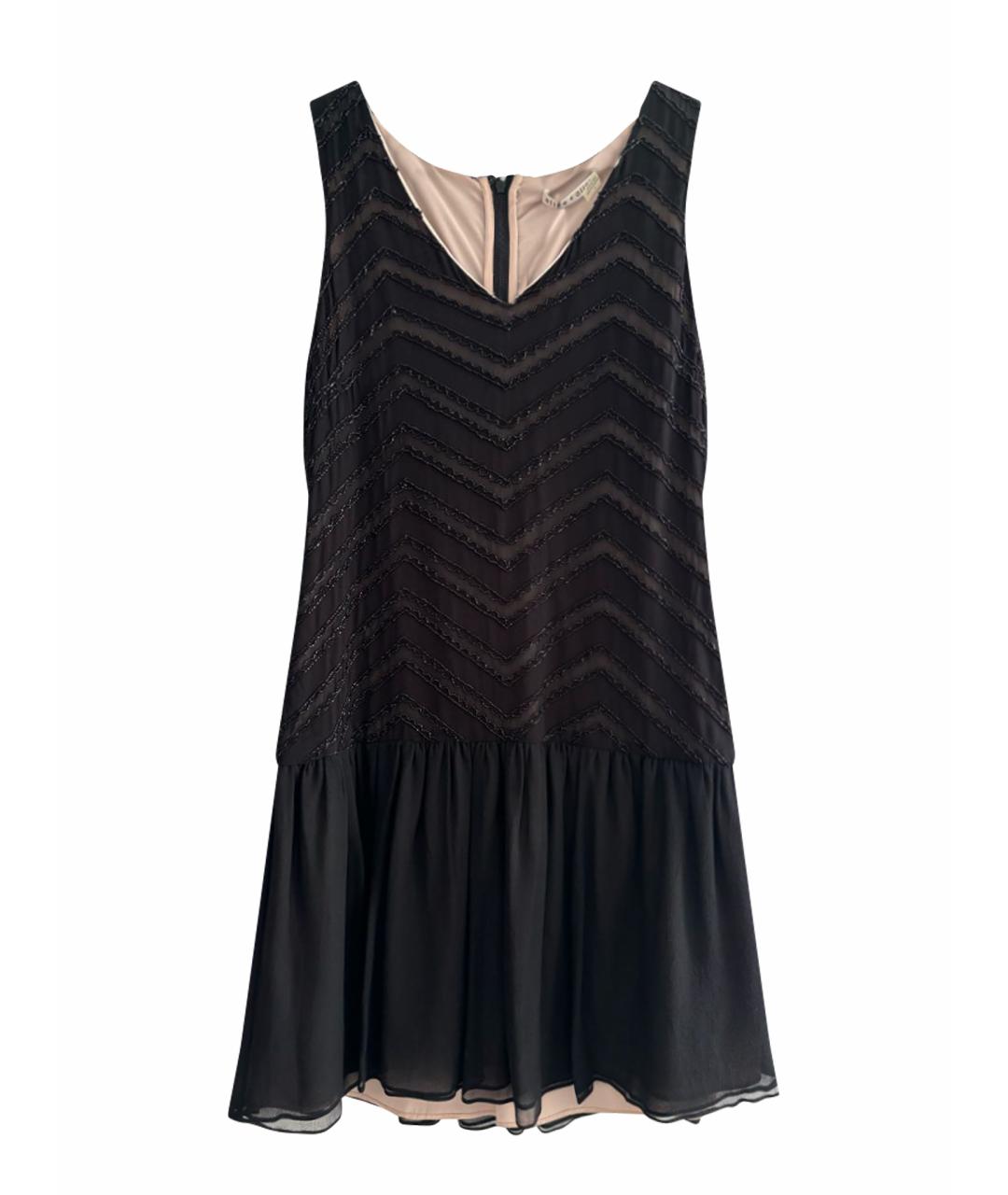 ALICE+OLIVIA Черное шелковое коктейльное платье, фото 1