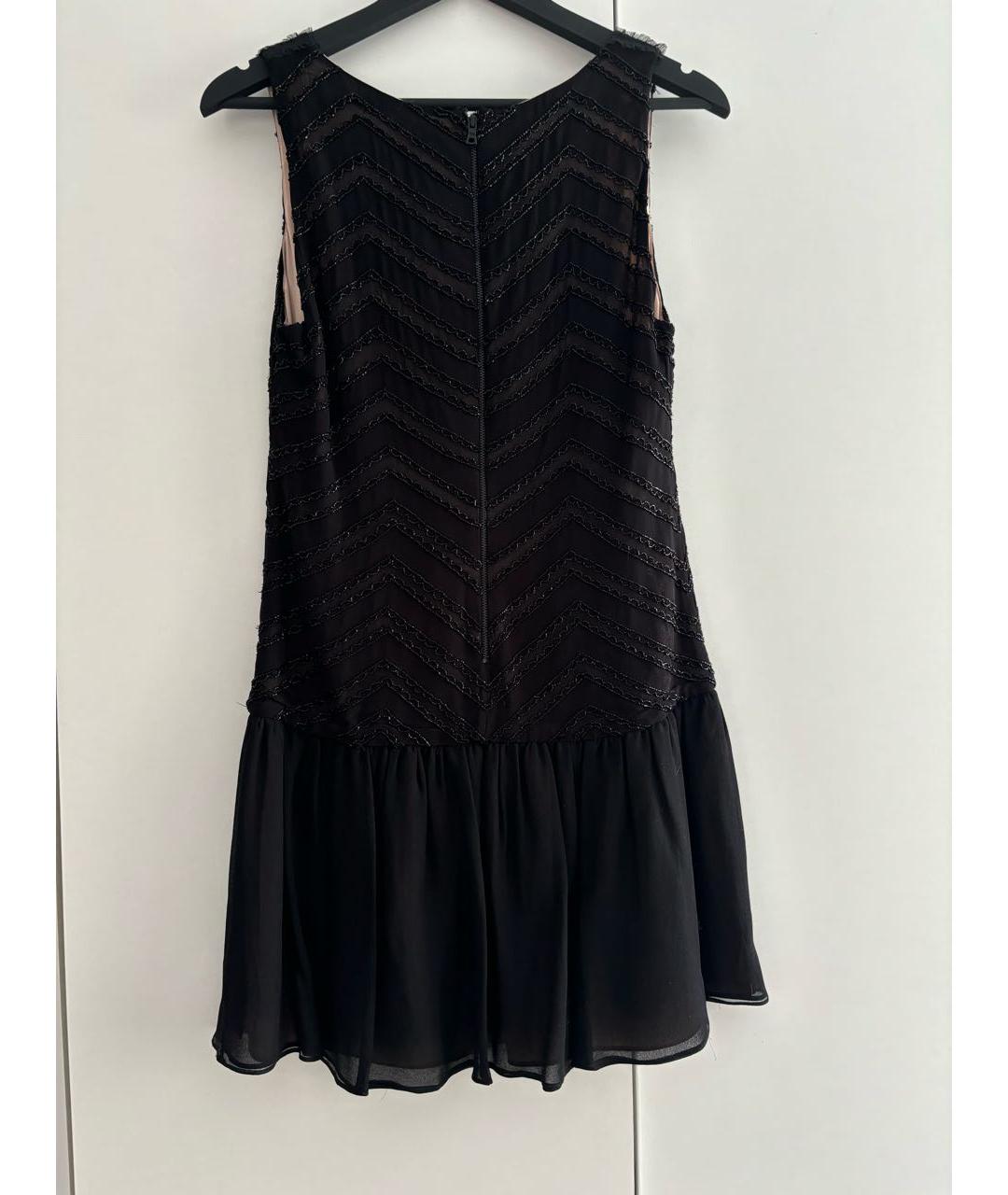 ALICE+OLIVIA Черное шелковое коктейльное платье, фото 2