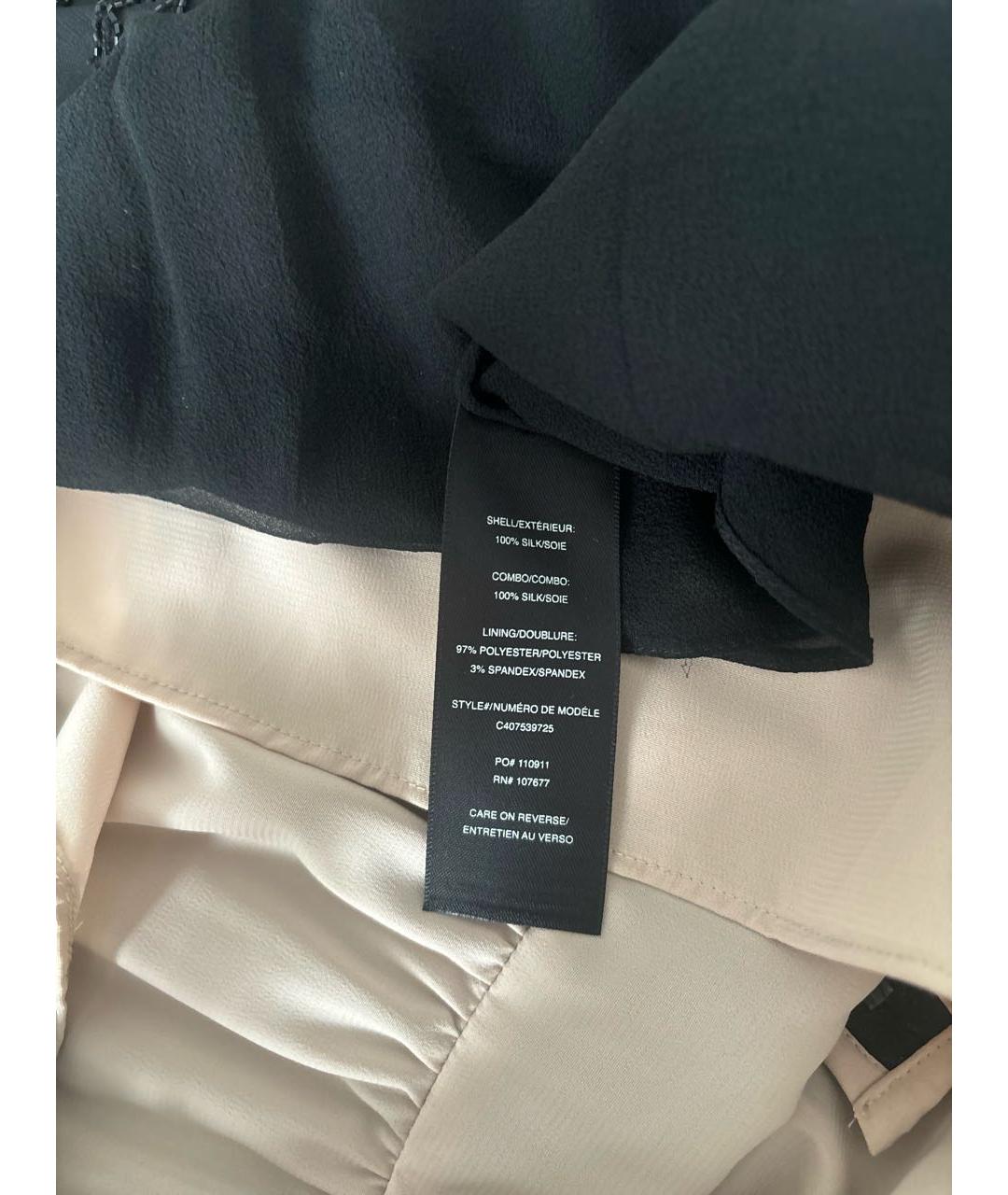 ALICE+OLIVIA Черное шелковое коктейльное платье, фото 4