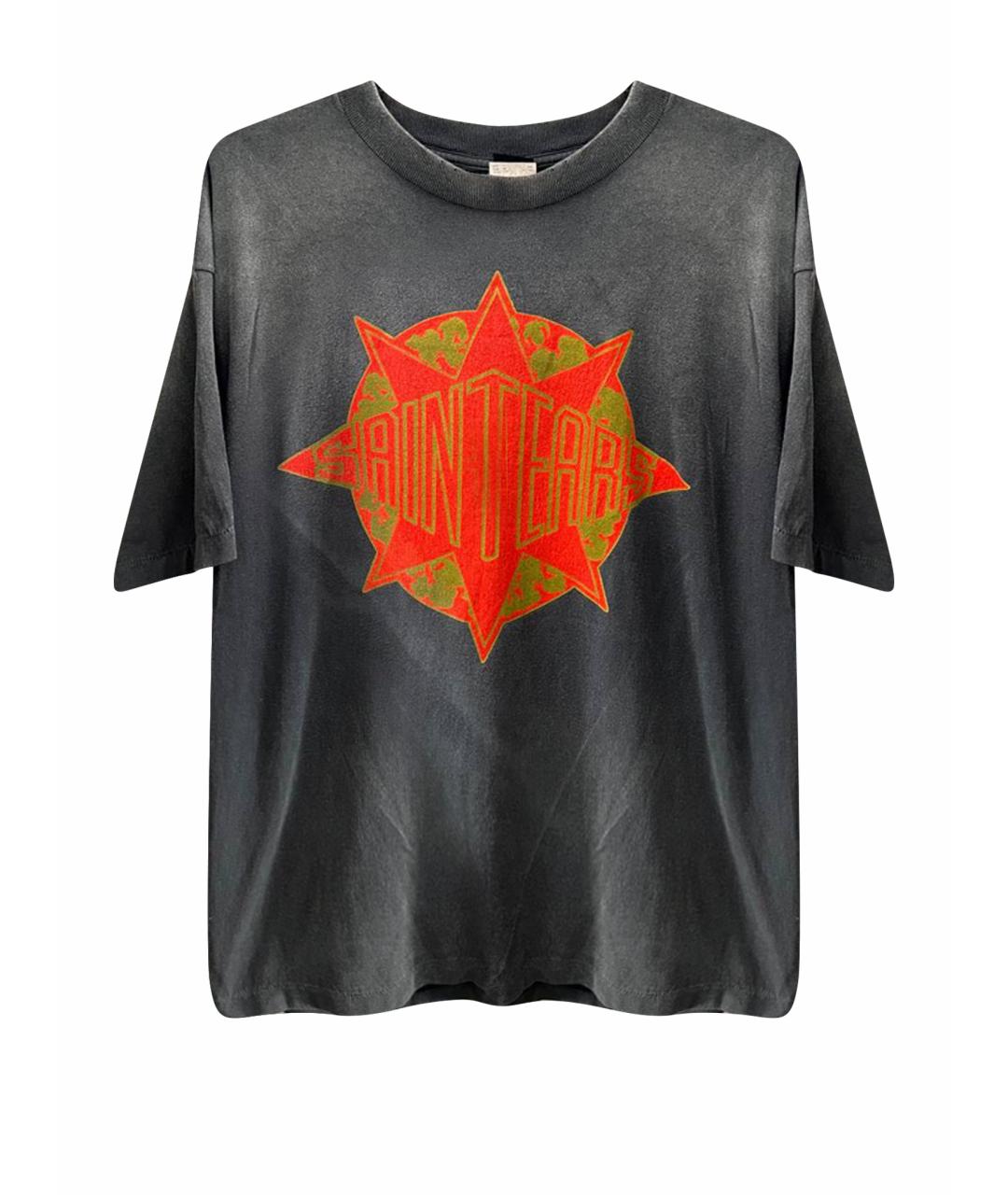 Saint Michael Антрацитовая хлопковая футболка, фото 1