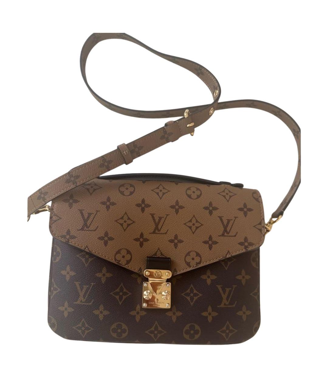 LOUIS VUITTON Коричневая кожаная сумка через плечо, фото 1