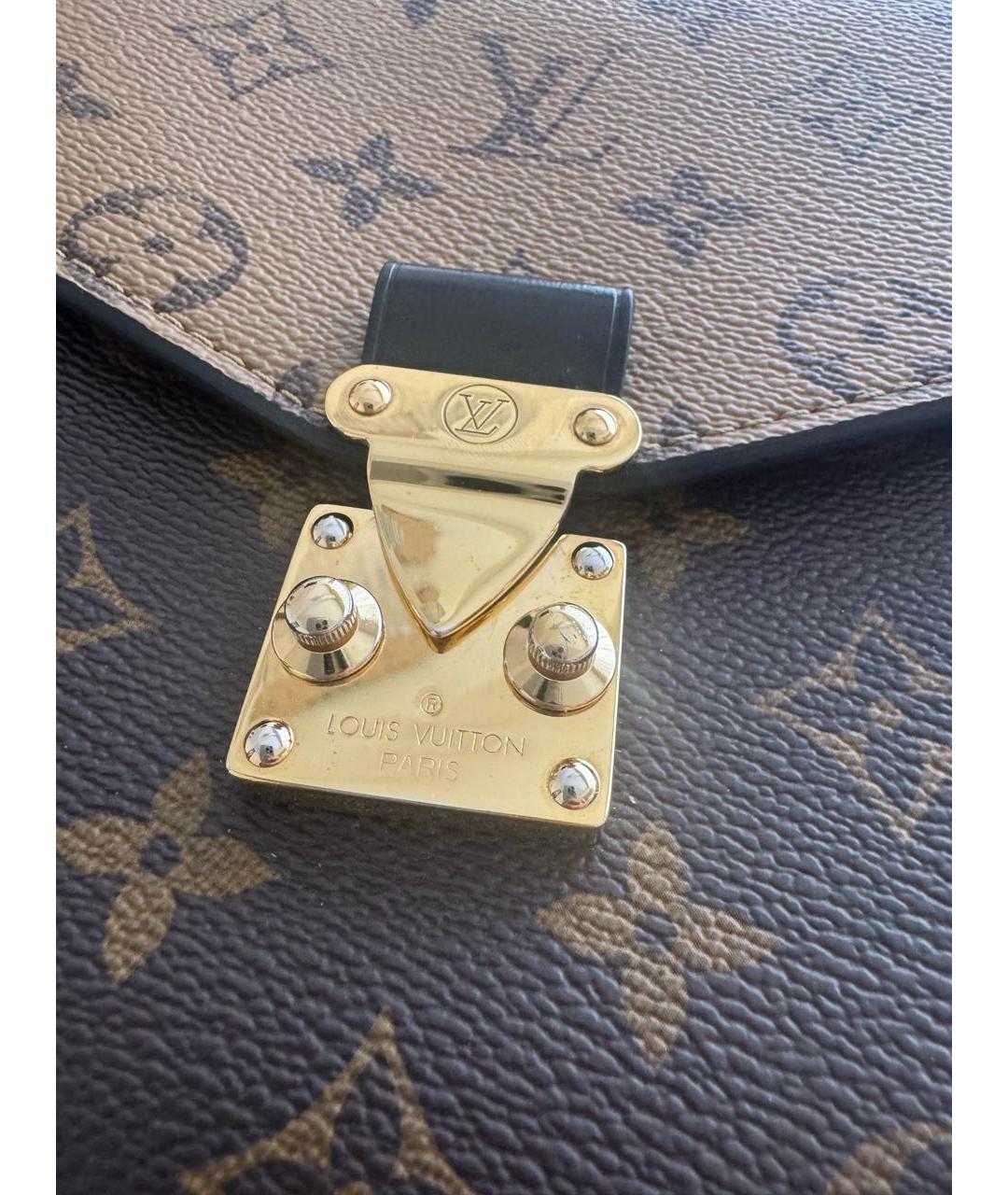 LOUIS VUITTON Коричневая кожаная сумка через плечо, фото 7