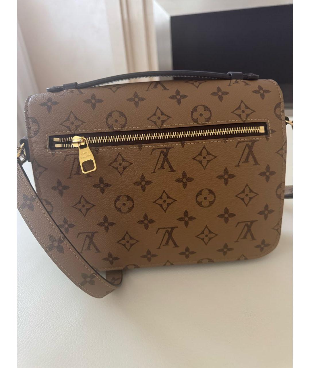 LOUIS VUITTON Коричневая кожаная сумка через плечо, фото 3