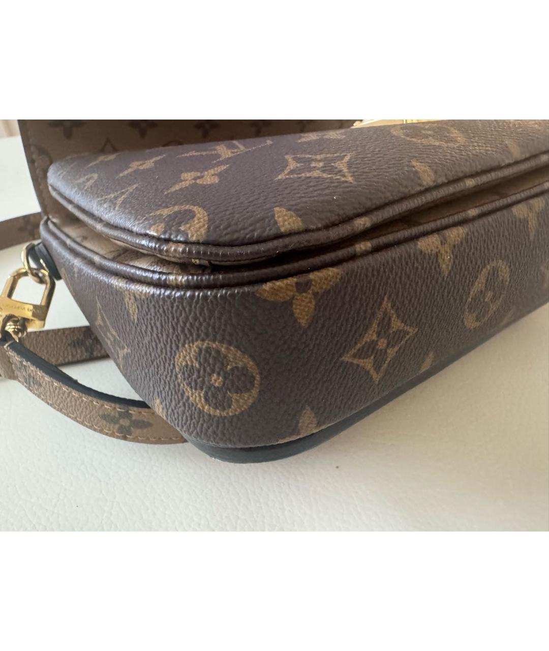 LOUIS VUITTON Коричневая кожаная сумка через плечо, фото 5