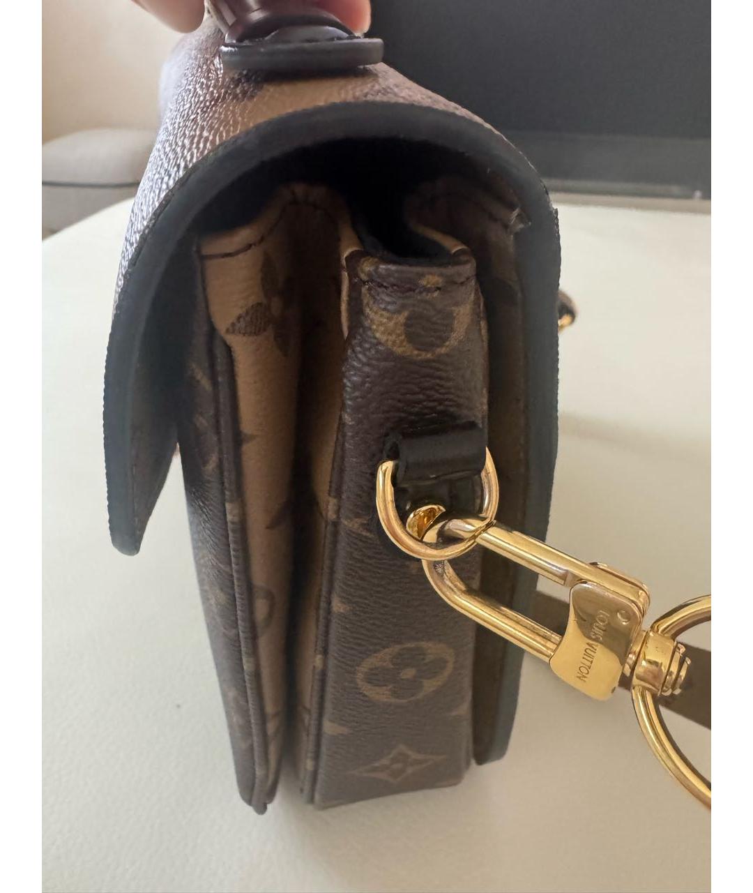 LOUIS VUITTON Коричневая кожаная сумка через плечо, фото 2