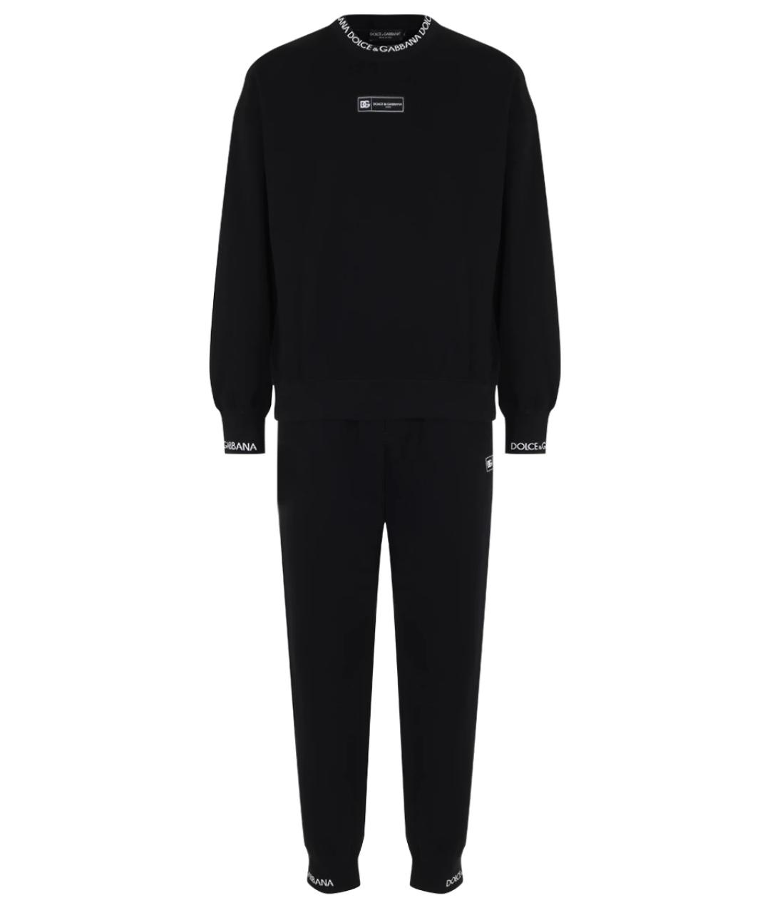 DOLCE&GABBANA Черный хлопковый спортивный костюм, фото 1