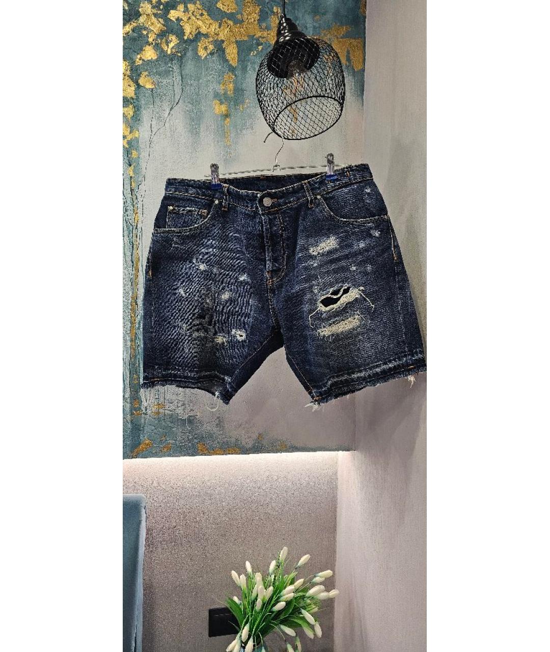 LIU JO Синие хлопковые шорты, фото 7