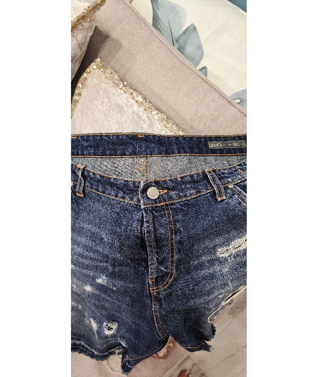 LIU JO Синие хлопковые шорты, фото 3