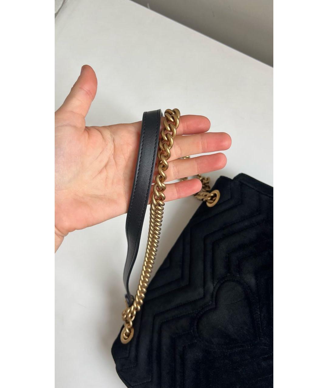 GUCCI Черная бархатная сумка через плечо, фото 3