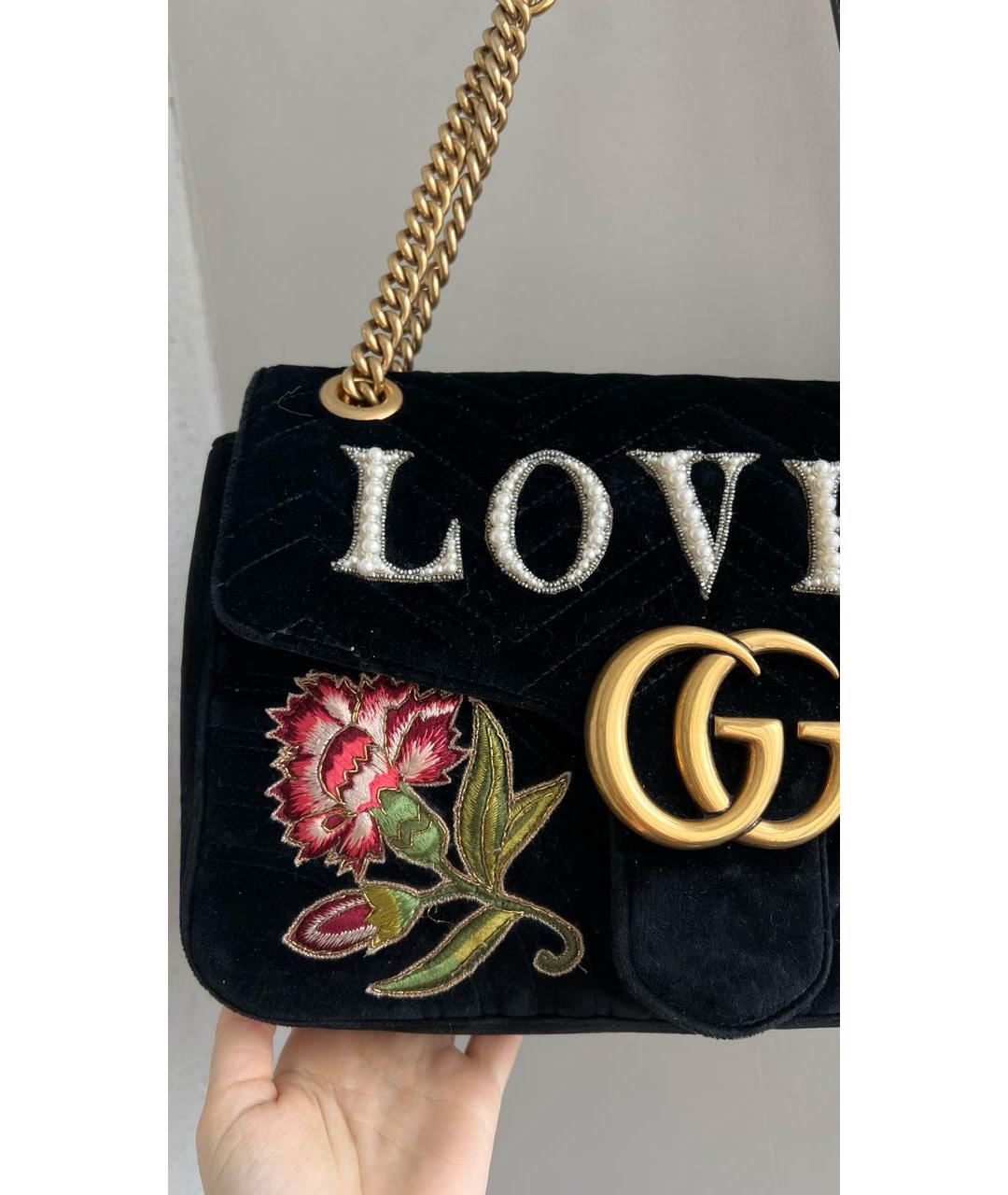 GUCCI Черная бархатная сумка через плечо, фото 8