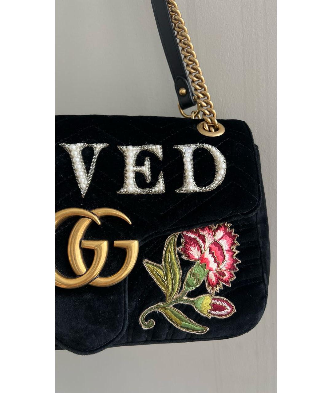 GUCCI Черная бархатная сумка через плечо, фото 7