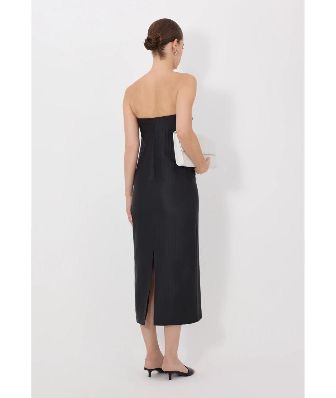 LOULOU DE SAISON Черное шелковое вечернее платье, фото 4