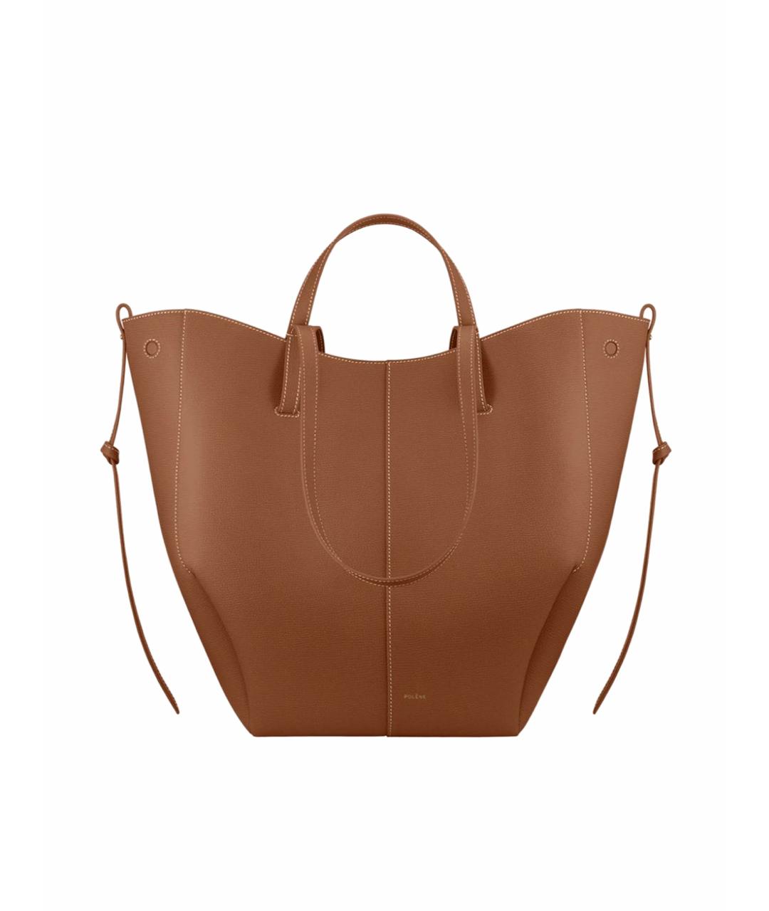 POLENE Коричневая кожаная сумка тоут, фото 1
