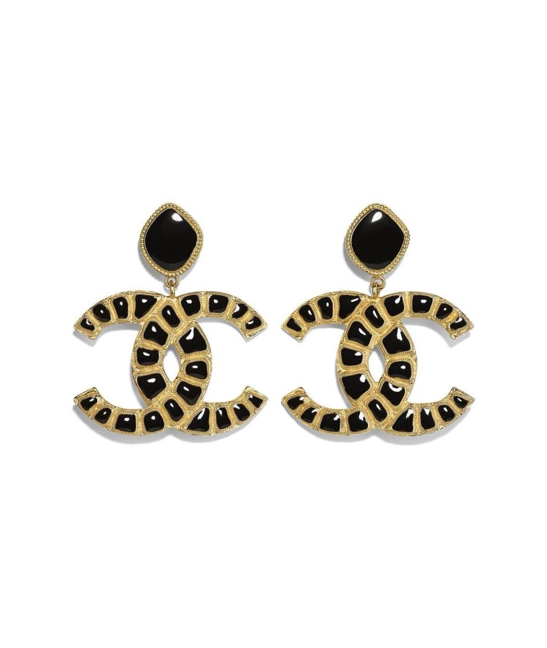 CHANEL Черные металлические серьги, фото 1
