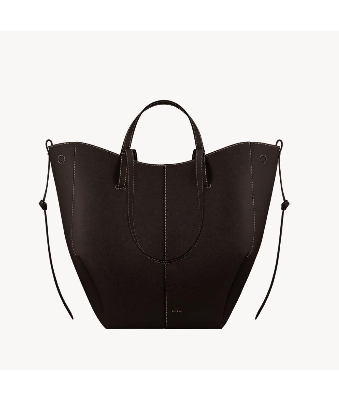 POLENE Коричневая кожаная сумка тоут, фото 5