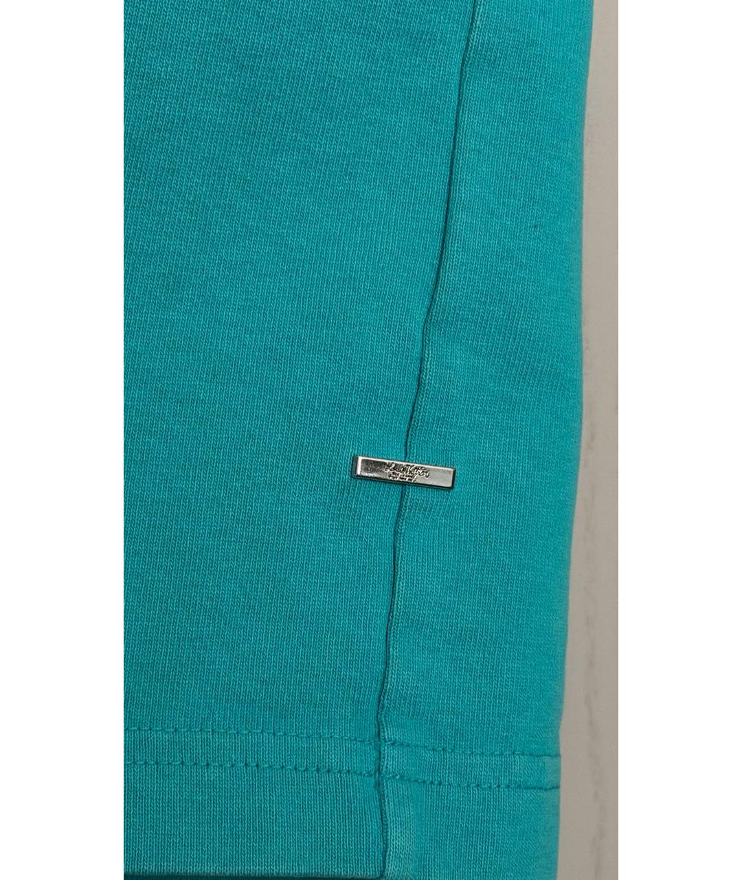 LOUIS VUITTON Бирюзовая хлопковая футболка, фото 4