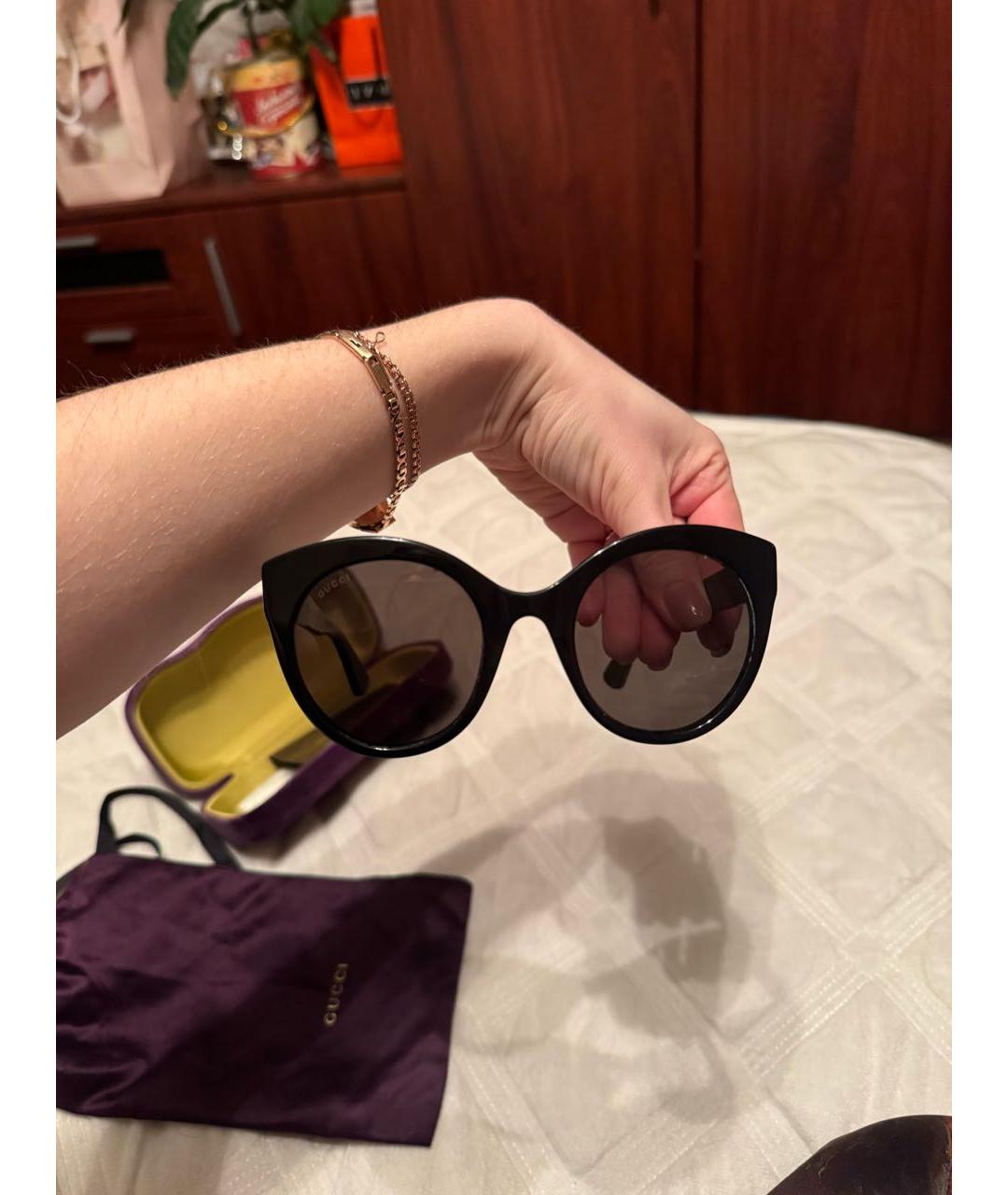 GUCCI Черные пластиковые солнцезащитные очки, фото 6