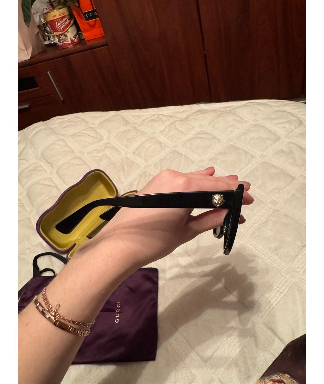 GUCCI Черные пластиковые солнцезащитные очки, фото 2