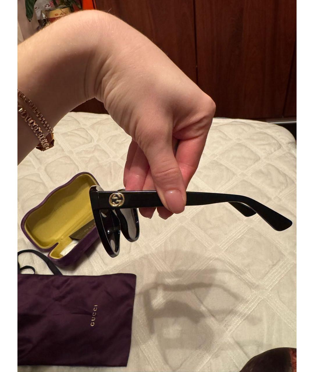 GUCCI Черные пластиковые солнцезащитные очки, фото 5