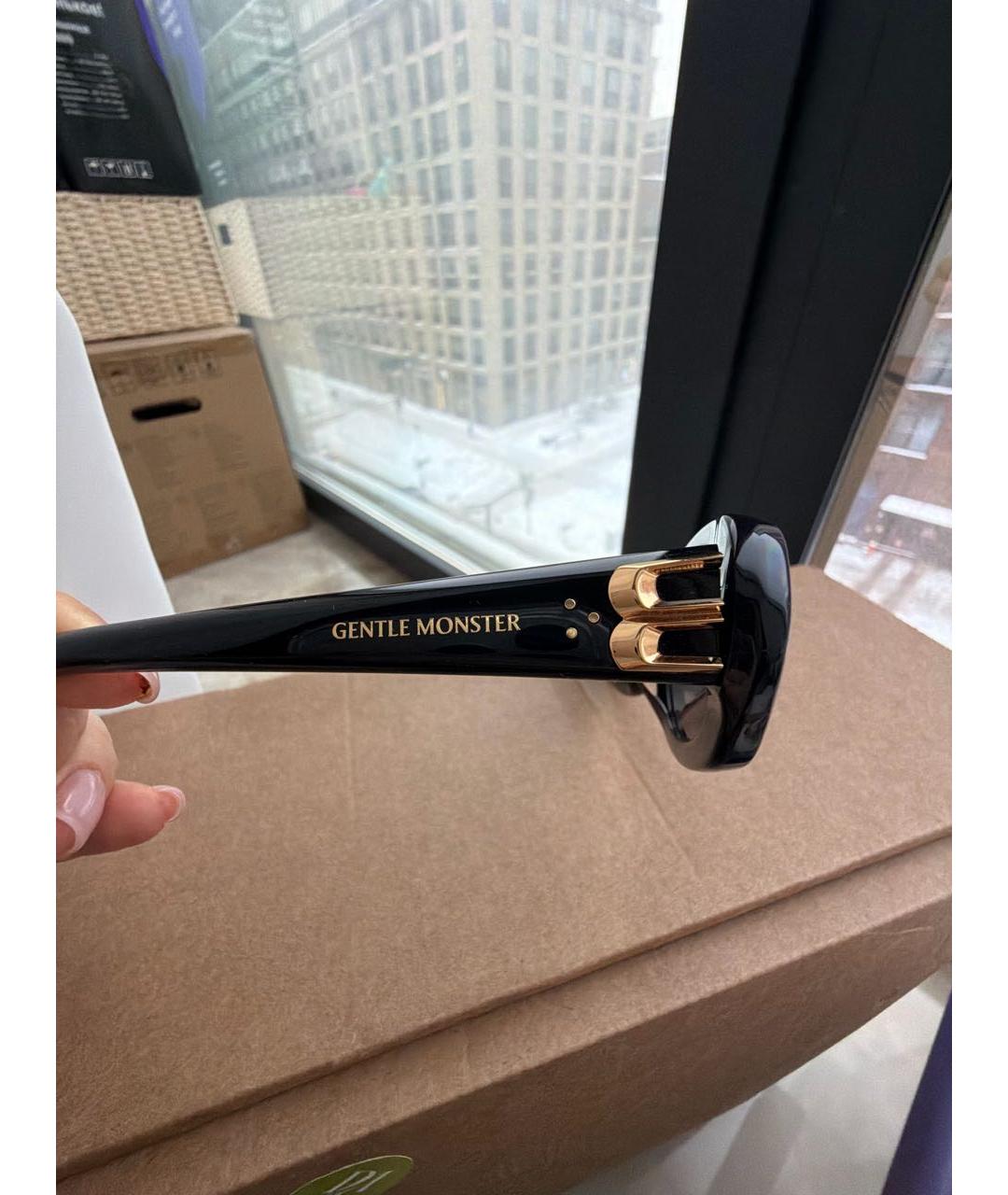 GENTLE MONSTER Черные пластиковые солнцезащитные очки, фото 2