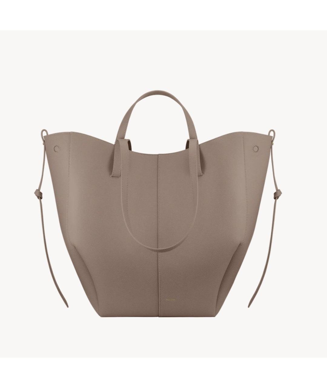 POLENE Бежевая кожаная сумка тоут, фото 4