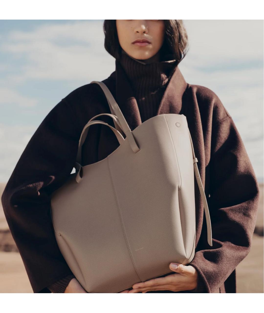 POLENE Бежевая кожаная сумка тоут, фото 2