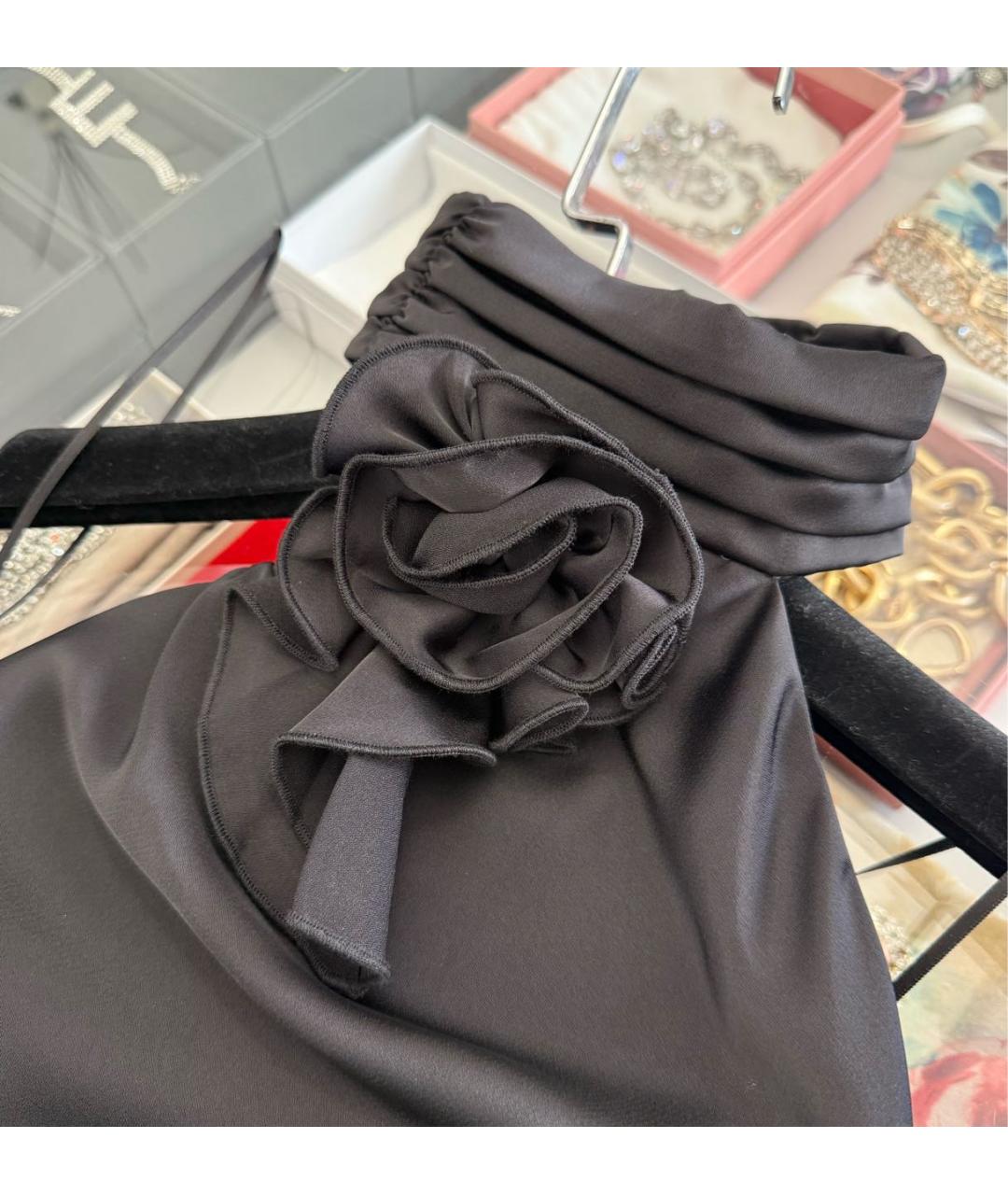 MISHA COLLECTION Черное полиэстеровое коктейльное платье, фото 3