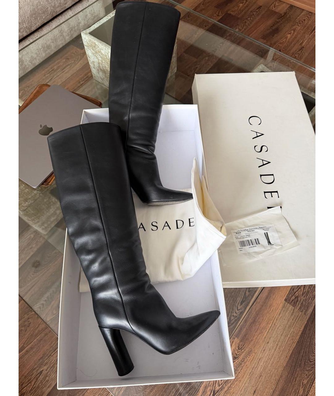 CASADEI Черные кожаные сапоги, фото 3