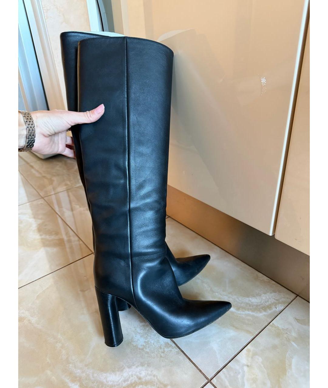 CASADEI Черные кожаные сапоги, фото 2