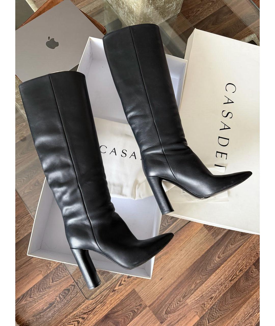 CASADEI Черные кожаные сапоги, фото 2