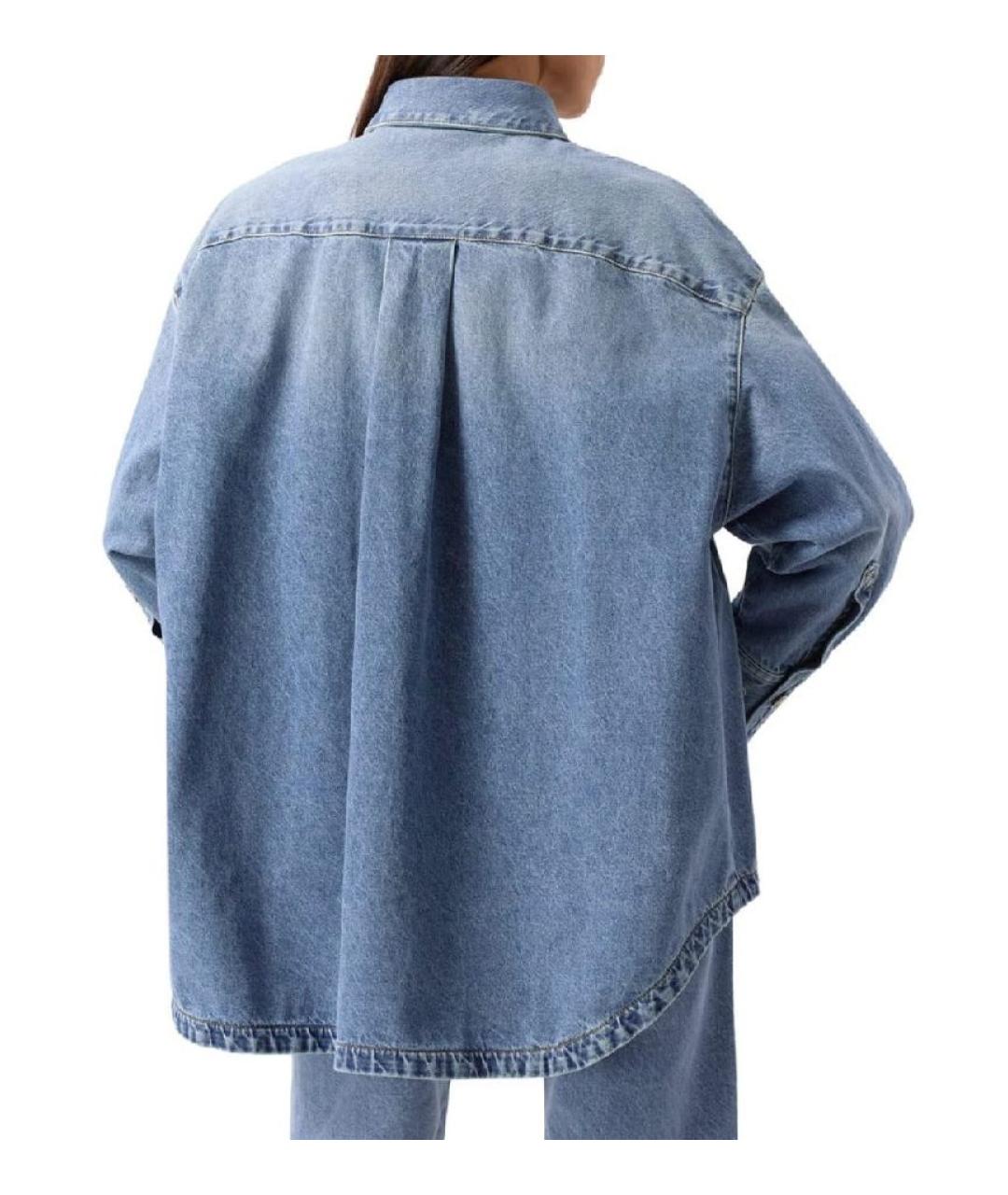 THE ATTICO Голубая хлопковая рубашка, фото 9