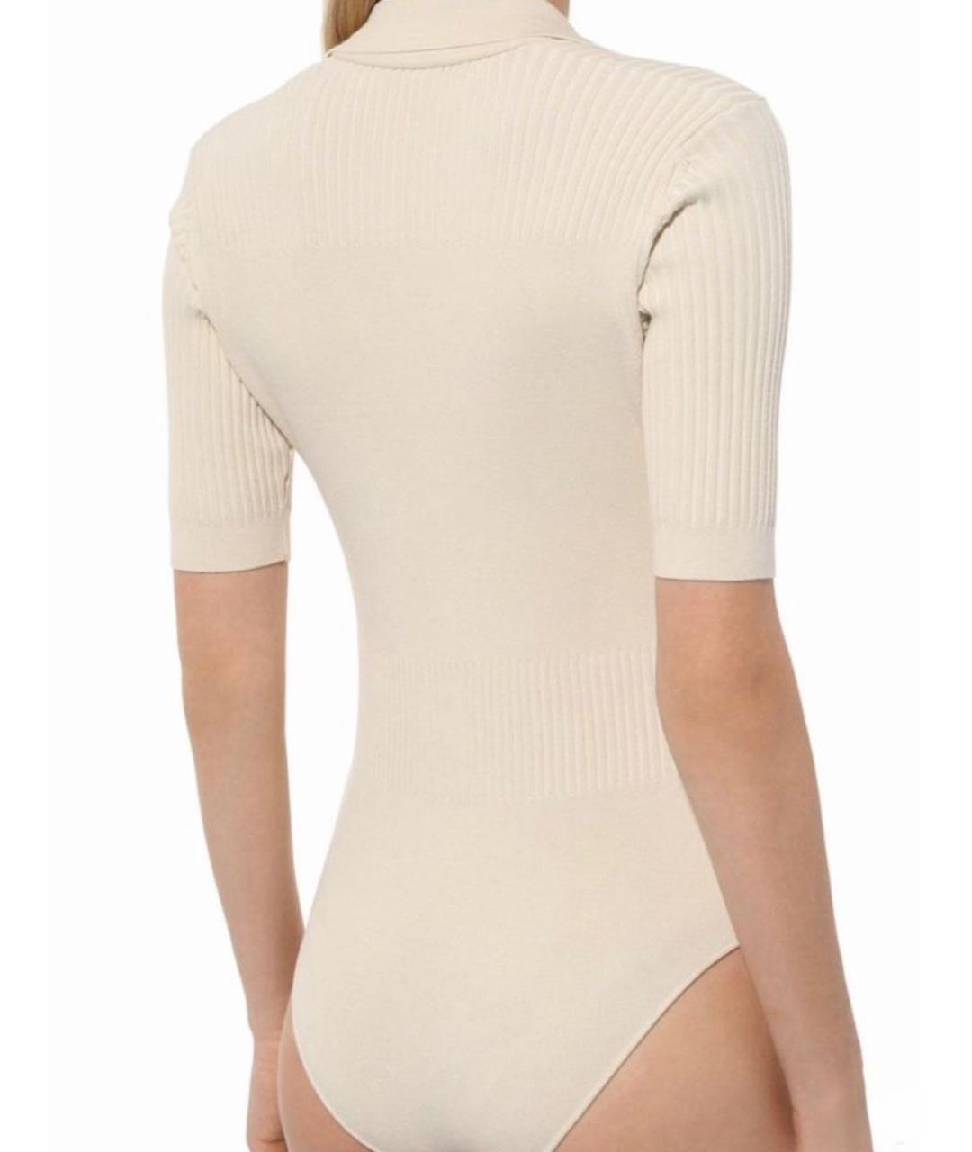 JACQUEMUS Бежевое вискозное боди, фото 2