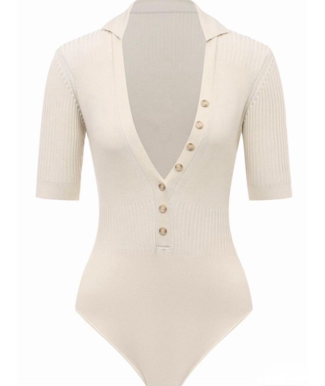 JACQUEMUS Бежевое вискозное боди, фото 1