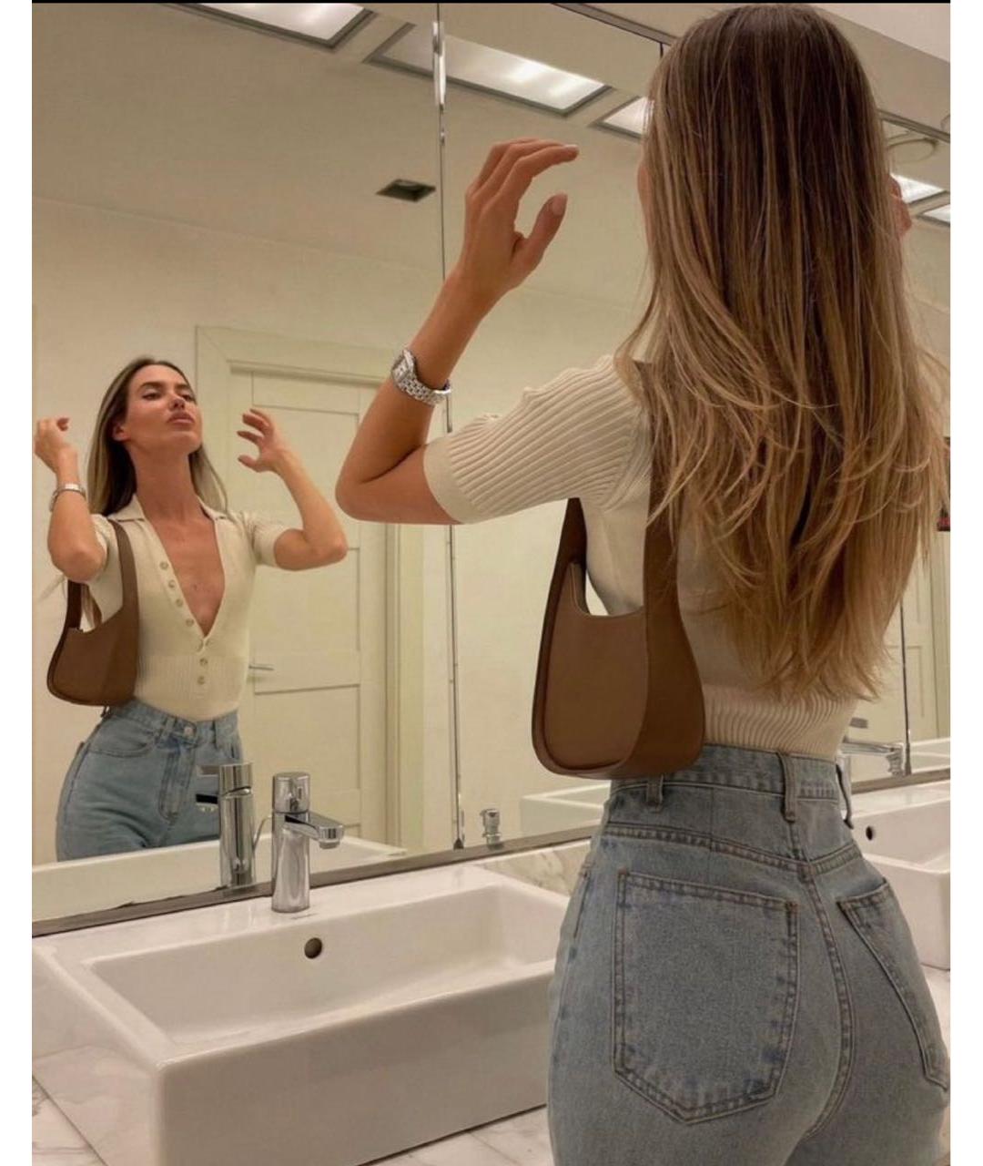 JACQUEMUS Бежевое вискозное боди, фото 4