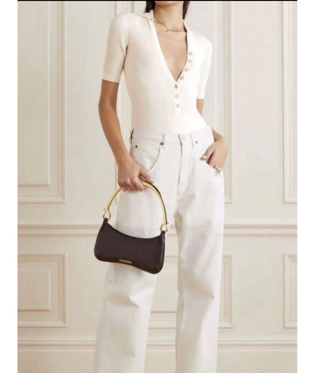 JACQUEMUS Бежевое вискозное боди, фото 3