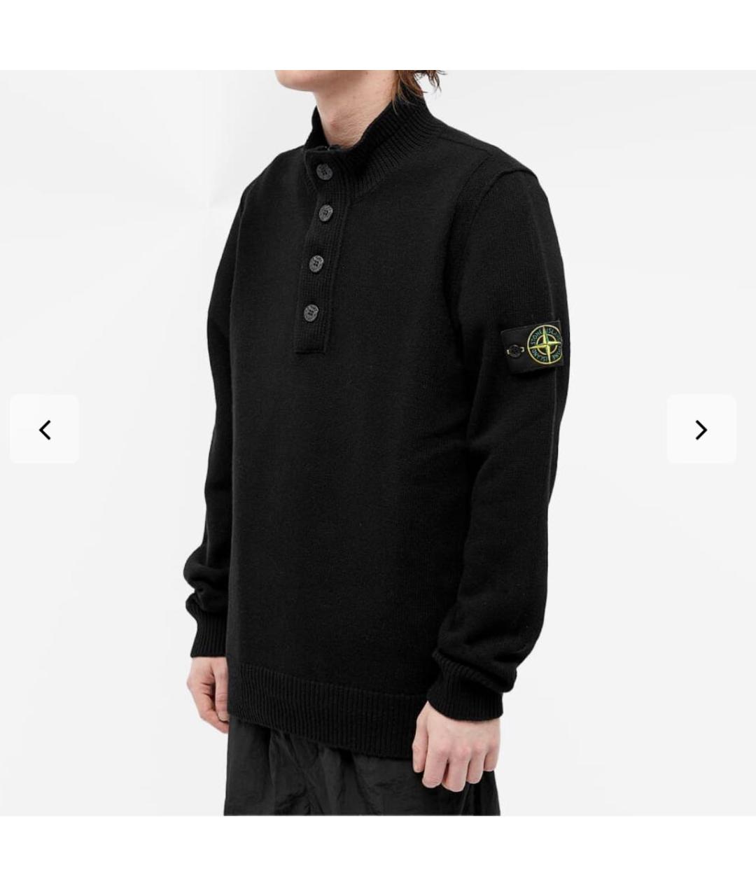 STONE ISLAND Черный шерстяной джемпер / свитер, фото 5